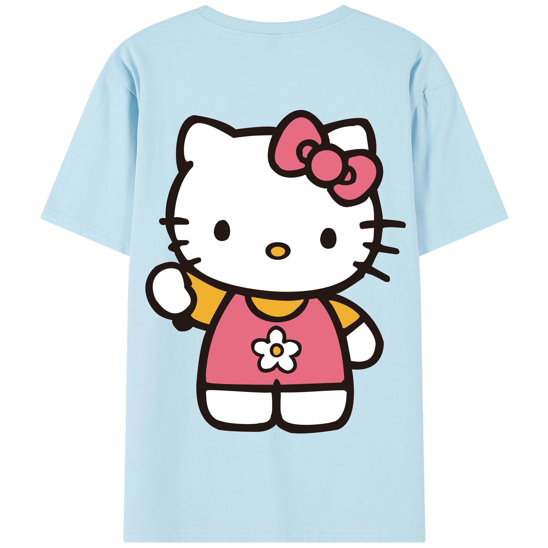 （画像用） Hello Kitty ハローキティ 綿100％半袖Tシャツ（背面プリント）